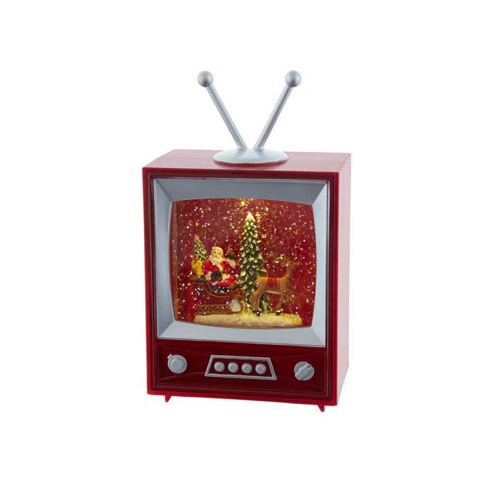 Kurt S. Adler, Inc. - Wholesale Christmas Decoration - 8.5"B/O MSCL WATER TV W/SANTA+SLED