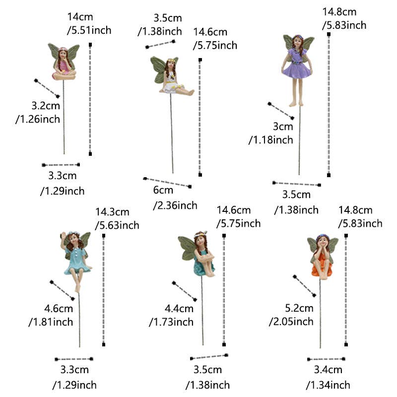 Vagabond Vintage – wholesale Decorative figurine – Miniature Fairy Garden Figurines Set4