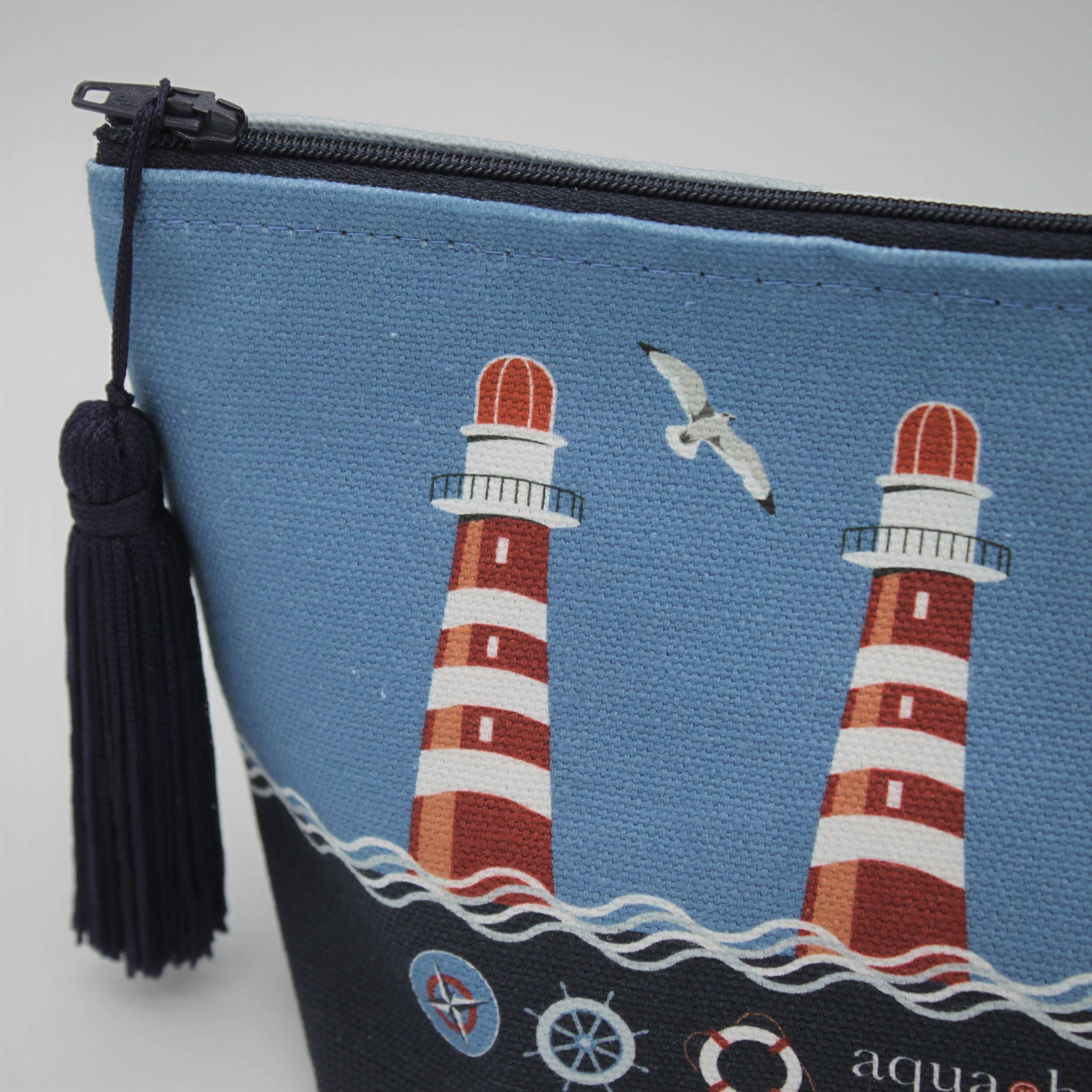 Aqua by Design - Wholesale Makeup/Cosmetic Bag - Cosmetic Bag, Nautical Boats & Lighthouse design3