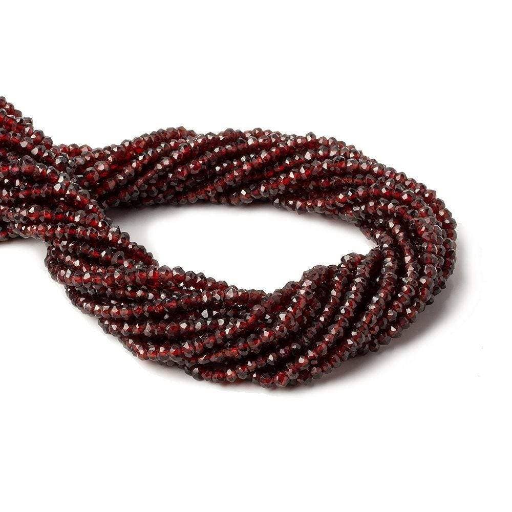 Beads of Cambay - Wholesale Beads - 3-3.5mm Red Garnet Faceted Rondelle Beads 13 inch 152 pieces1