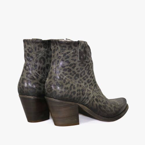 Women's Laredo Suede Leather Ankle Boots Leopard Green for wholesale on Faire3