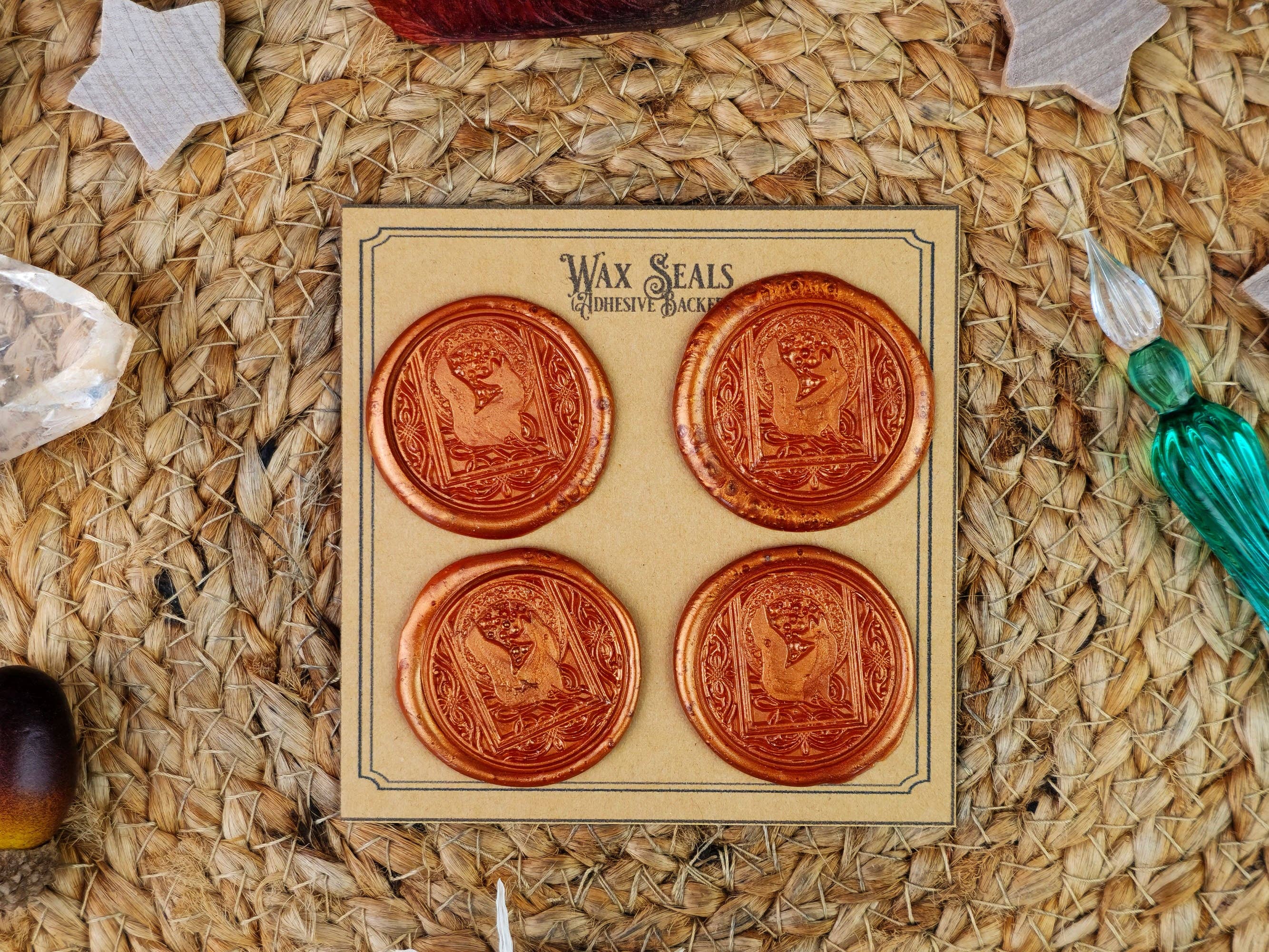 Wings of Fantasy - Vendita all'ingrosso Set di cartoleria/cancelleria - Set di Scrittura con Volpe Fantastica | Set di Scrittura Stile Art Nouveau | Cartoleria Stile Vintage con Sigilli di Cera | Regalo di Cartoleria per Amici di Penna5