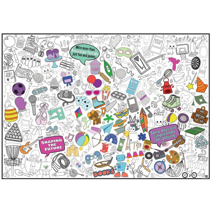 Affiche de coloriage personnalisée pour la thérapie de santé récréative | Coloriage d'équipe pour la vente par Artistic Chaos Ink