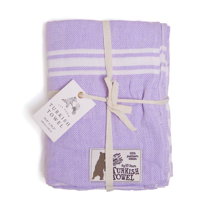Toalla turca 123 Farm — Lavanda, algodón afelpado, 70 x 39 pulgadas para venta al por mayor de 123 Farm