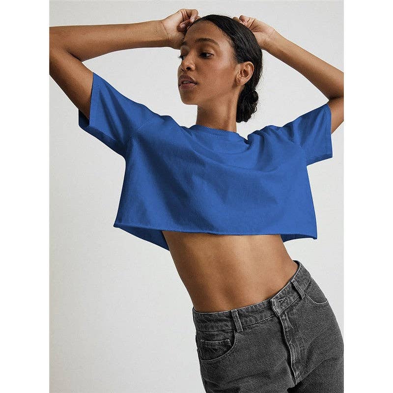 Sheer Trend - Wholesale Athletic Top - Women's - Cotton Round Neck Short Sleeve Women's Sports T-Shirt1