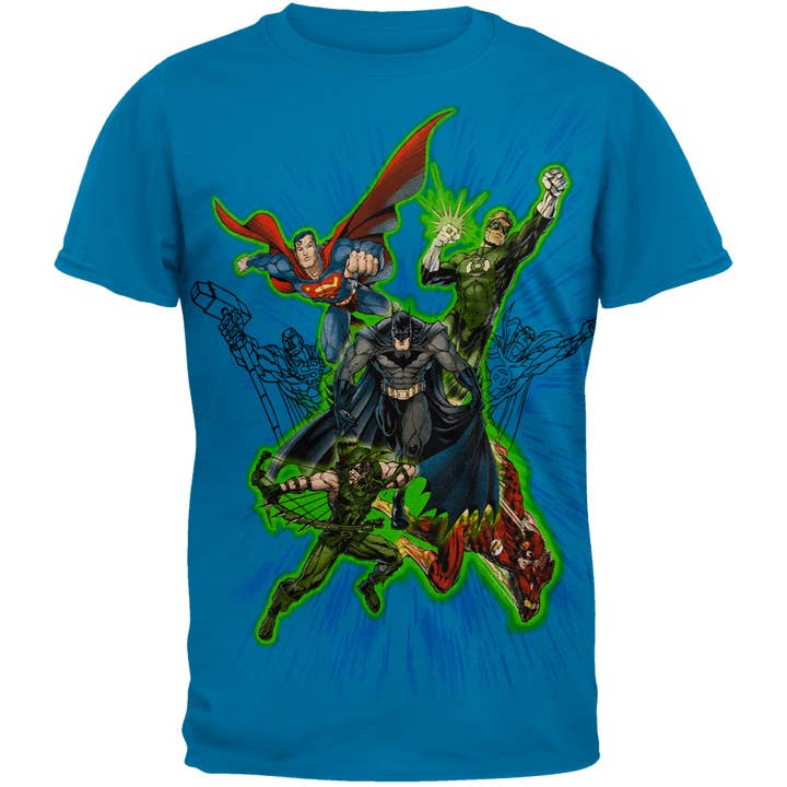 Official Store - Wholesale Screen Printed T-Shirt - Men's - DC Comics - Flying Heroes Men's T Shirt