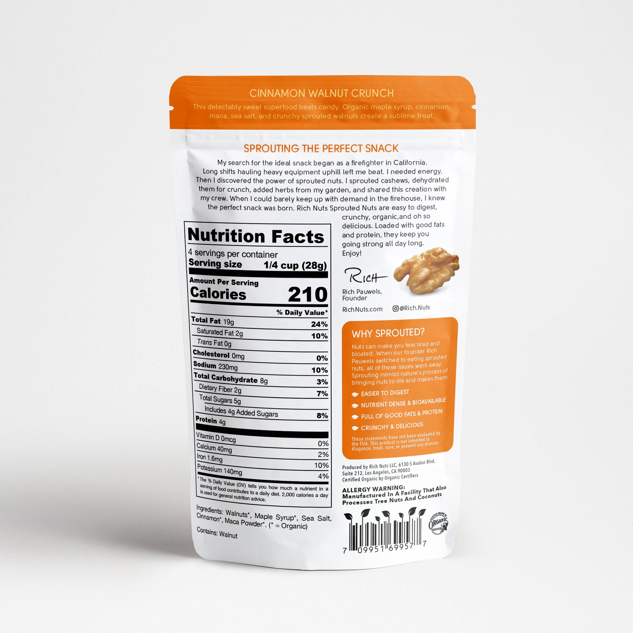 Rich Nuts – wholesale Nuts – Cinnamon Walnut Crunch - Sprouted Walnuts1