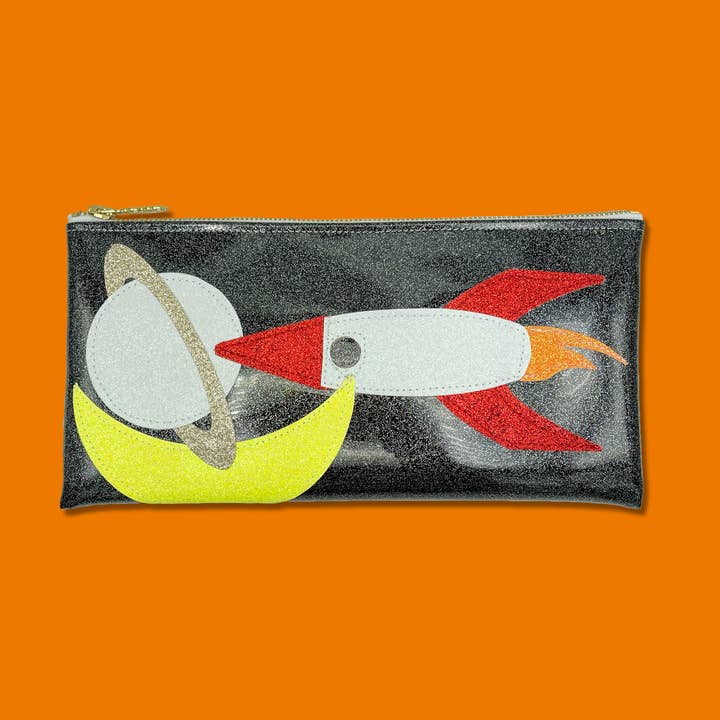 🚀✨ Raket Glitter Clutch – Een Kosmisch Statementstuk! ✨🚀 voor wholesale door Julie Mollo!