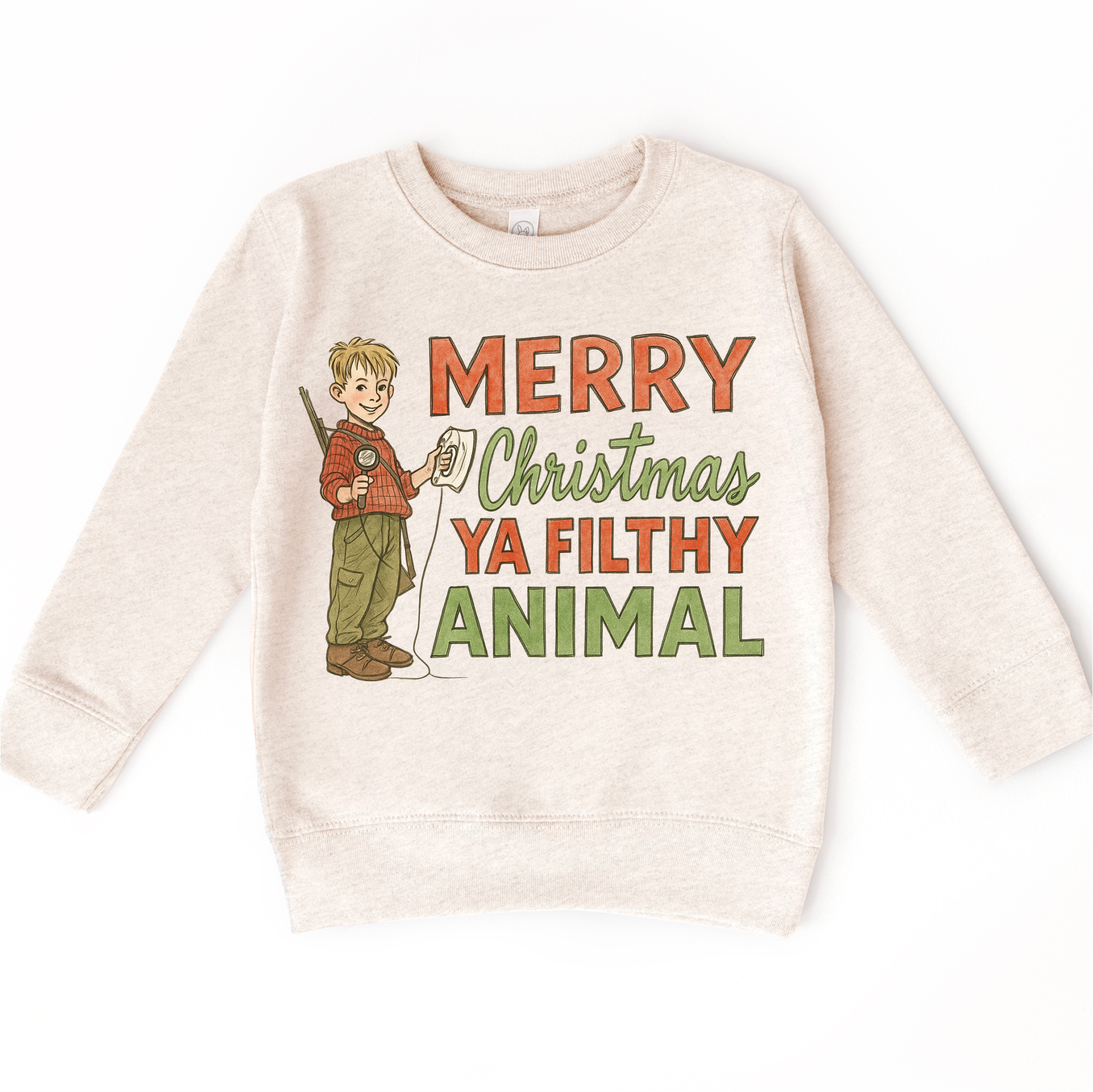 Madi Moosh – wholesale T-shirt med screentryck – Barn – God Jul Din Smutsiga Djur Jultröja3