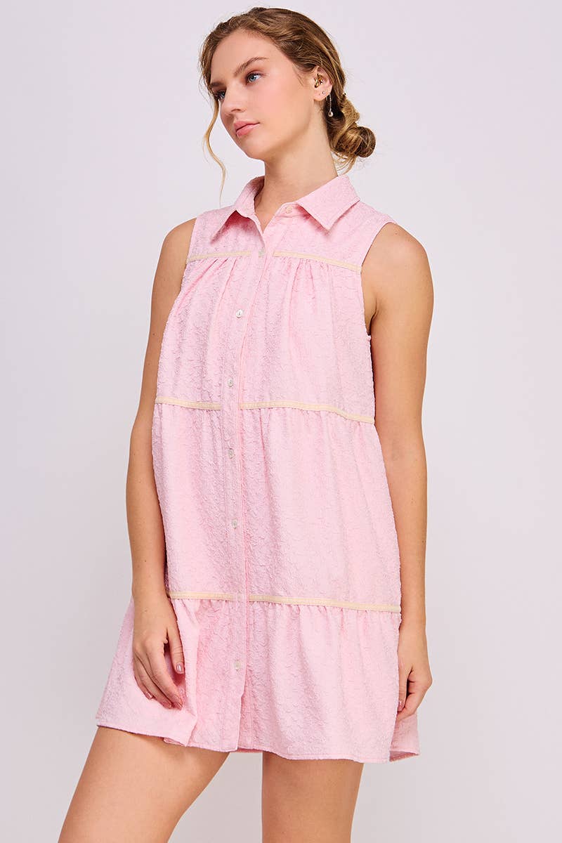 AIBLEE - Venta al por mayor Vestido - Mujer - Vestido mini de vuelo abotonado - Sin mangas24