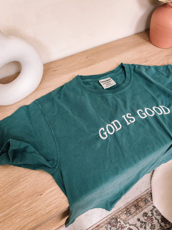 Honey Soul LLC - Wholesale T-Shirt - Women's - Embroidered GOD IS GOOD Tee2