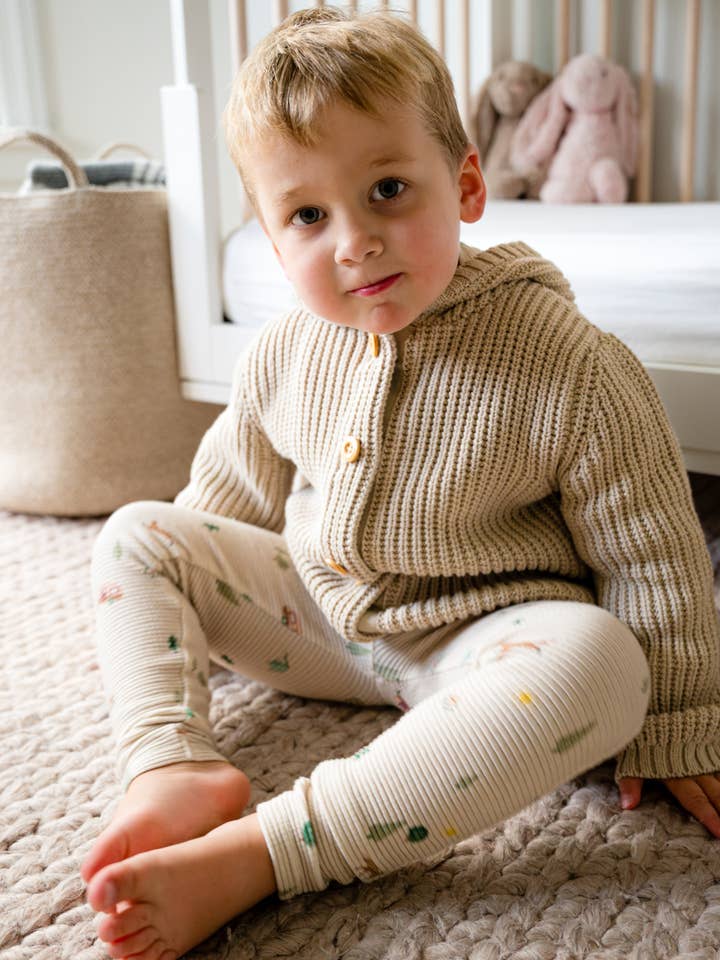 Camisola com Capuz em Malha de Algodão Pima em Cor de Aveia por atacado de Dear Hayden