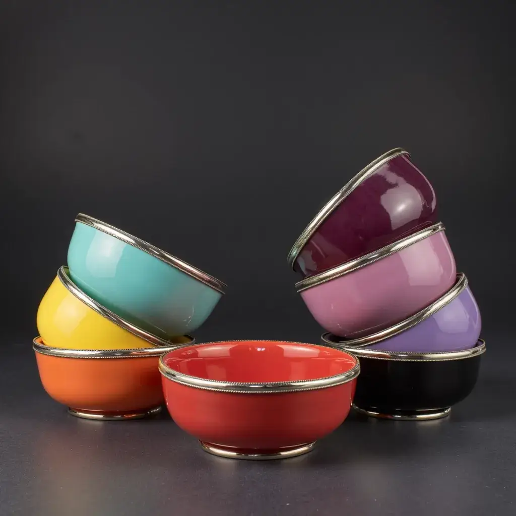 High crafty - Wholesale Decorative Plate/Dish/Bowl - ✨ Ceramic Bowls with Berber Silver Trim - Gift & decoration3