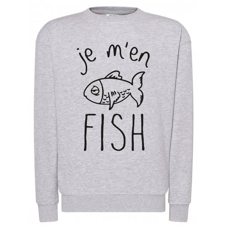 Printed fleece sweatshirt I DON'T CARE for wholesale by red white