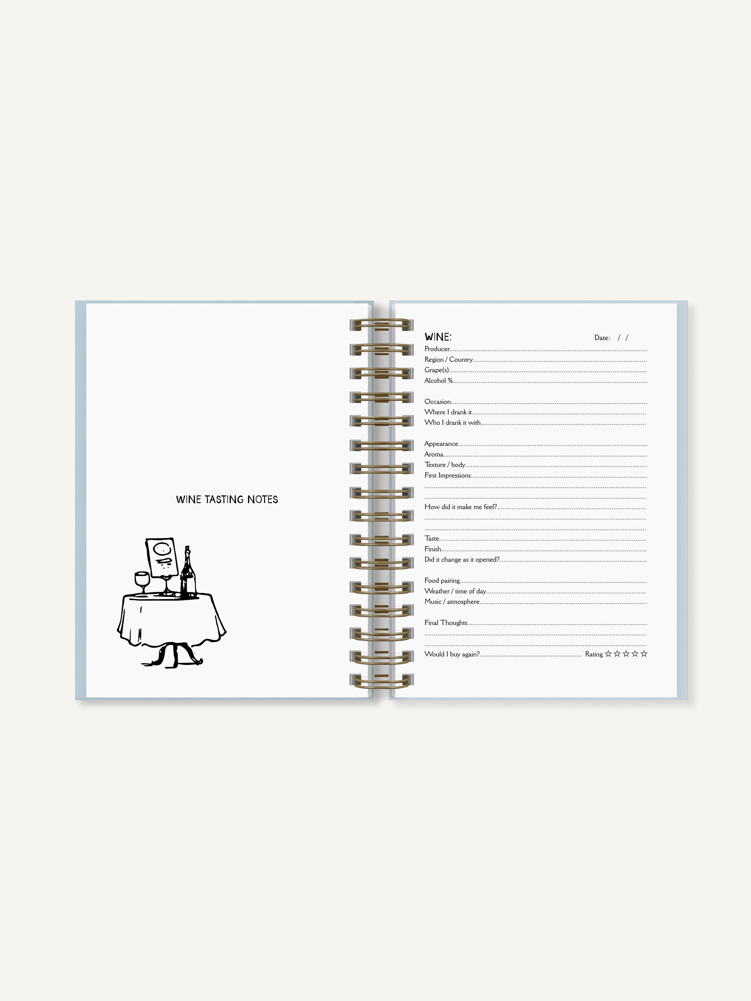 Sovende Bjorn - Wholesale Journal/Diary - Wine Journal - A5 Hardback Journal5