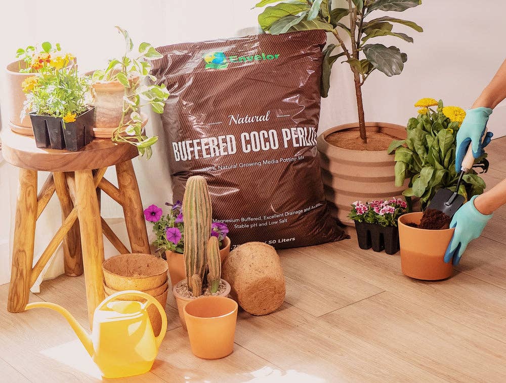 Coir Tan Buffered Coco Perlite Grow Media 50 Liters Bag for wholesale on Faire3
