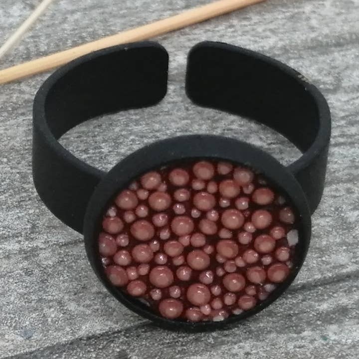 Ring - Maritim - Roggenleder - Koralle für den Großhandel von Maison Delclef