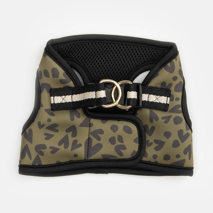 KHAKI/BLACK HEART DOG HARNESS SIZE S for wholesale by Caroline Gardner