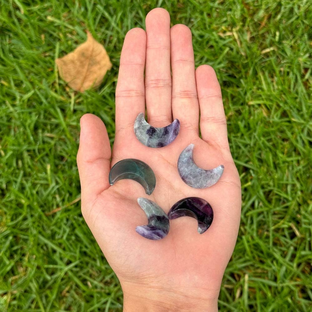 Earths Elements Wholesale - Vente Pierre et cristal de spiritualité - Lunes de cristal, Fluorite - paquet de 101