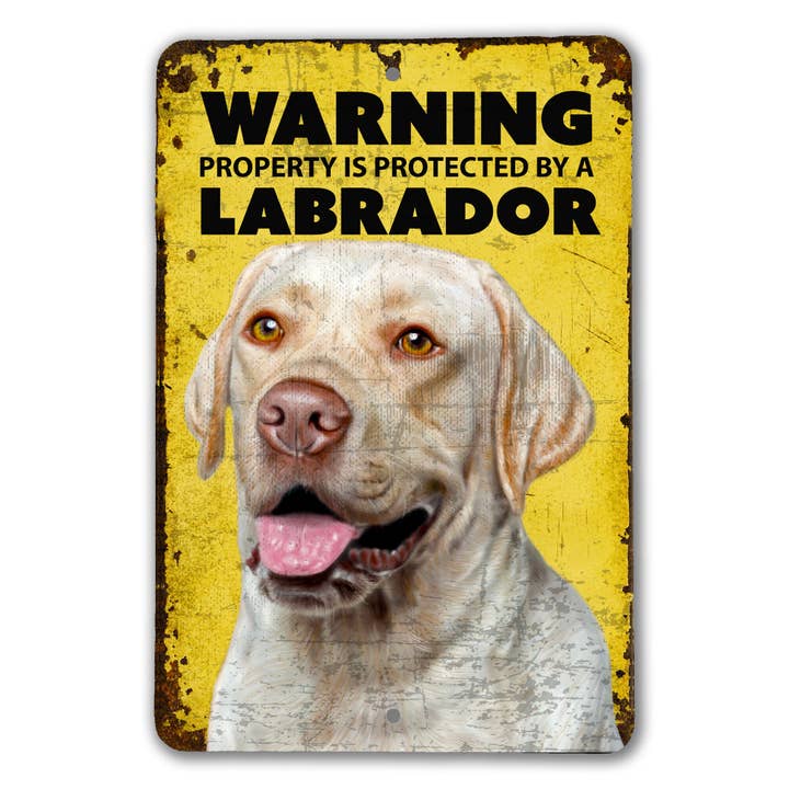 Warning Labrador Sign for wholesale by Real Cool Stickers & Stuff