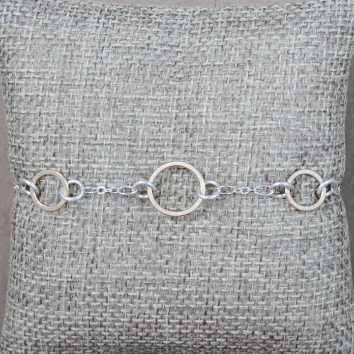 Floating Link Bracelet - mixed metals for wholesale by Cameron Kruse Designs