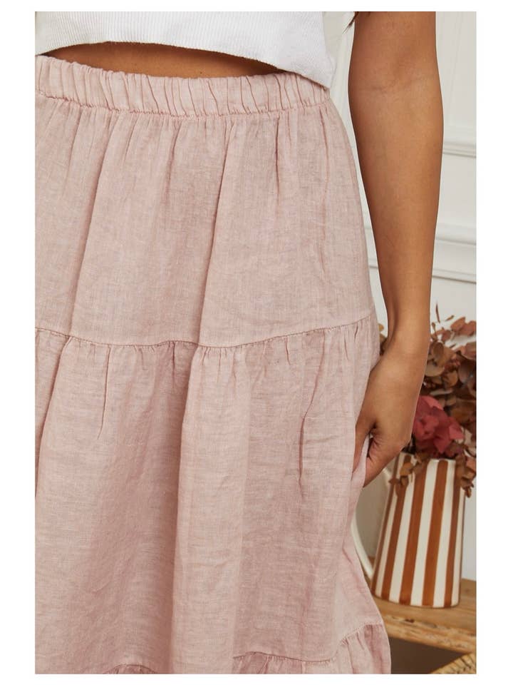 LÉA & LUC - Wholesale Skirt - Women's - 100% Linen Skirt REF. 834826