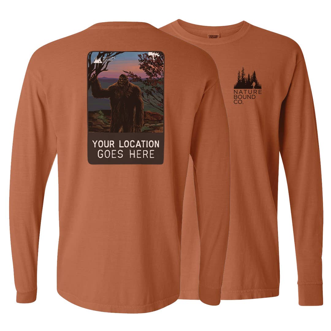 Nature Bound Co - Vendita all'ingrosso Maglietta serigrafata - Unisex - Camicia a maniche lunghe Sasquatch1