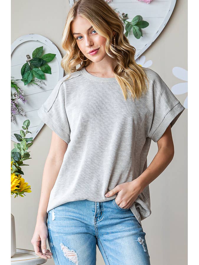SOLID TOP WITH REVERSE YOKE for wholesale by Pink Irene Wholesale