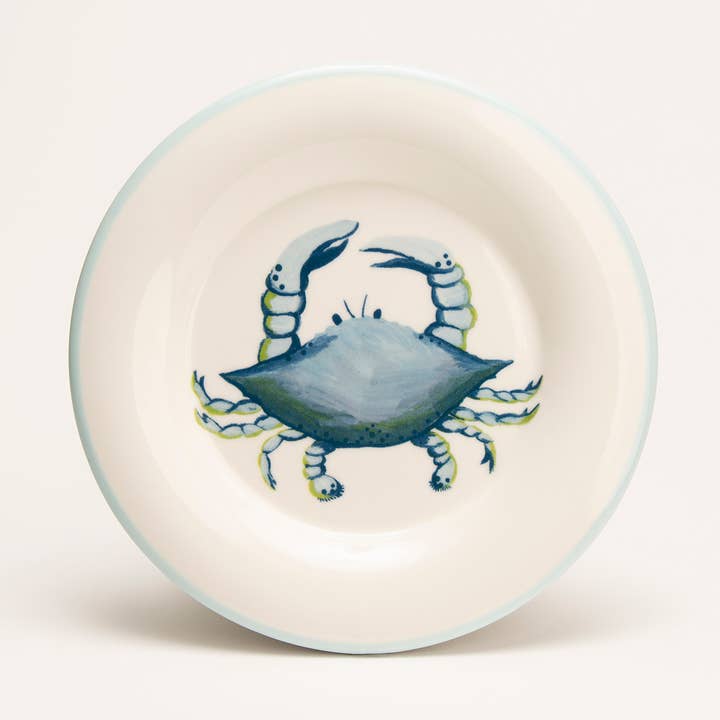 Blue Crab Round Plate for wholesale by Shard at Home