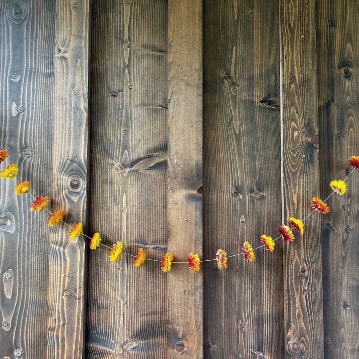 Gallup Homestead - Wholesale Bunting/Garland - Dried Orange Strawflower Garland1