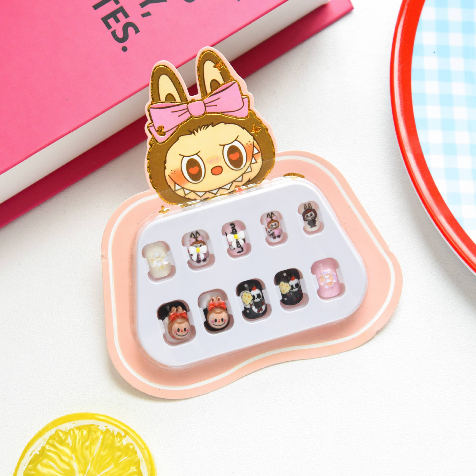 Sparkling Extras - Wholesale Press-On/Fake Nails - Labubu Kids Press-On Nails Purple Cartoon Girls False Nails 5