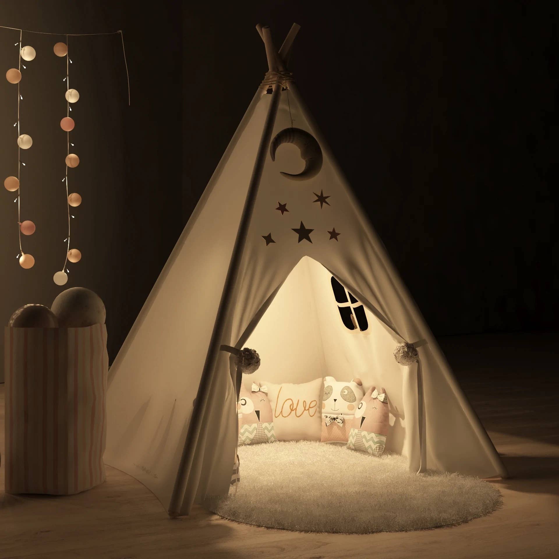 Forest Kids - Wholesale Tent - Kids - Nordic Kids Teepee Play Tent Made of 100% Cotton Canvas7