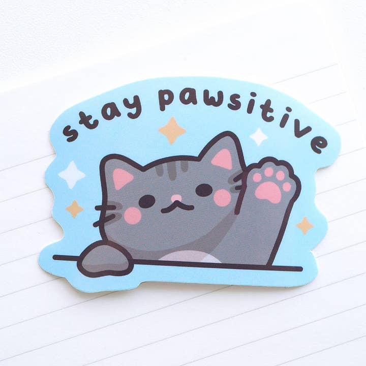 Sticker Stay Pawsitive pour la vente par Chonky Frenz