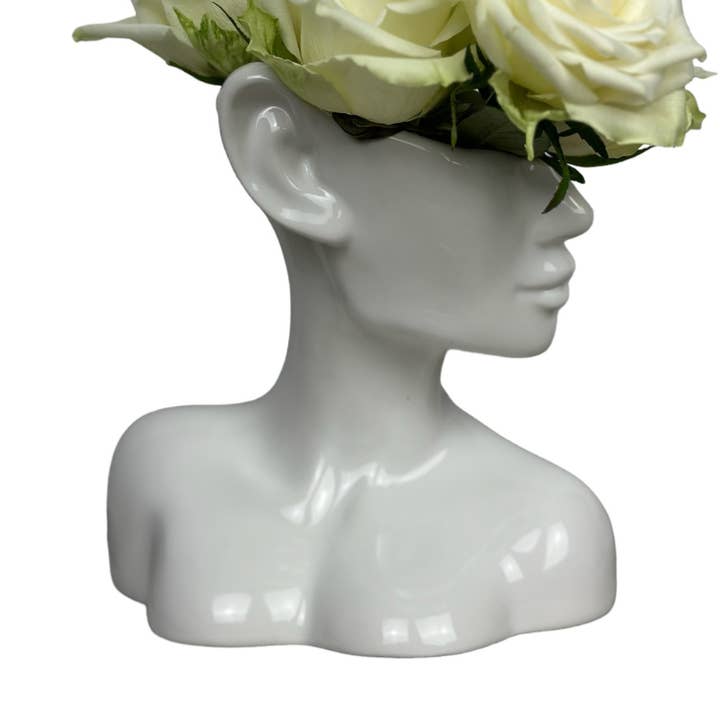 White Vase - Ceramic Vase - Face Vase for wholesale by Homexclusive