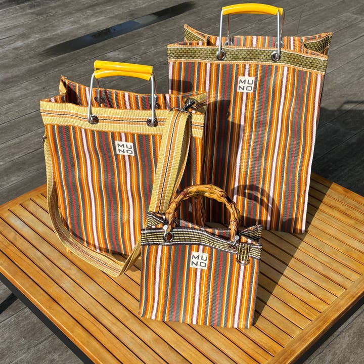 Muno - Wholesale Tote Bag - Women's - Recycled Nylon Tote - Sunset Stripe3