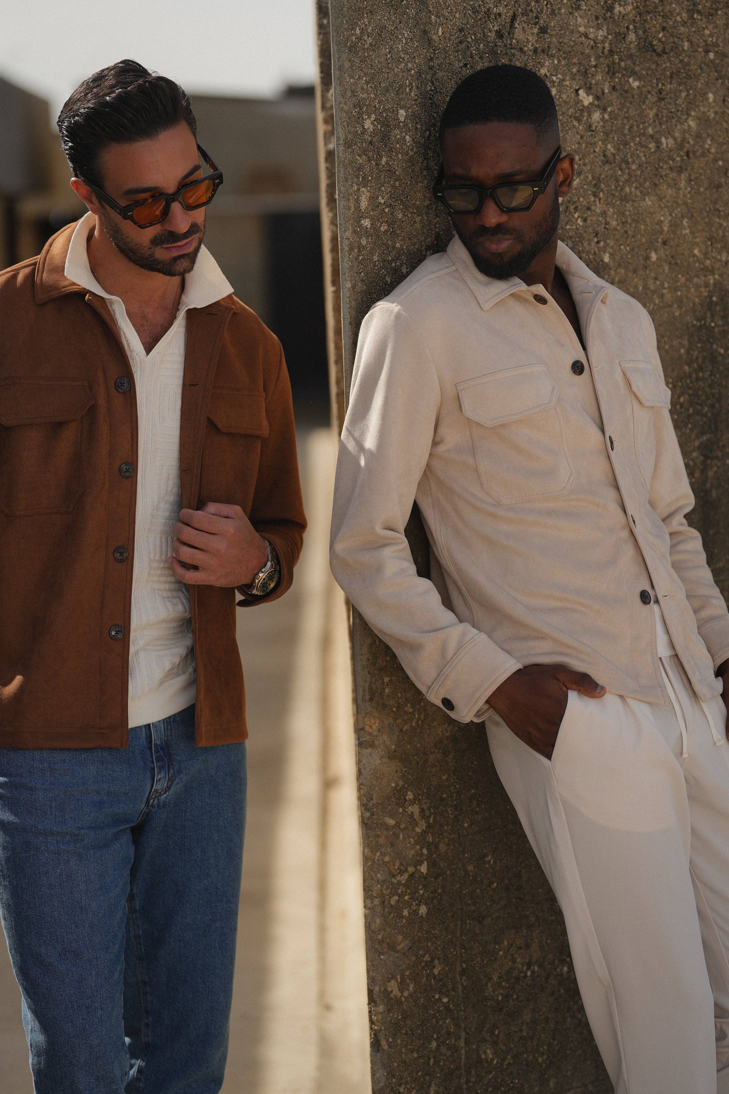 DONATO - Wholesale Shirt Jacket/Shacket - Men's - CAMEL SUEDE OUTERSHIRT4