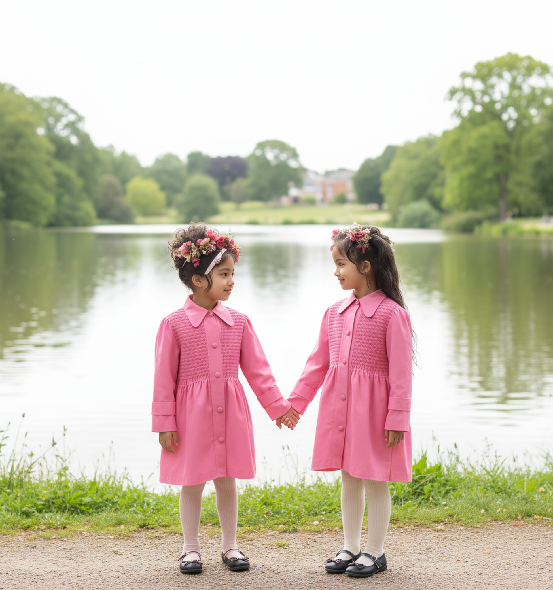 Hello Bebes! - Wholesale Coat - Kids - Pink Corduroy Smocked Coat with Big Buttons1