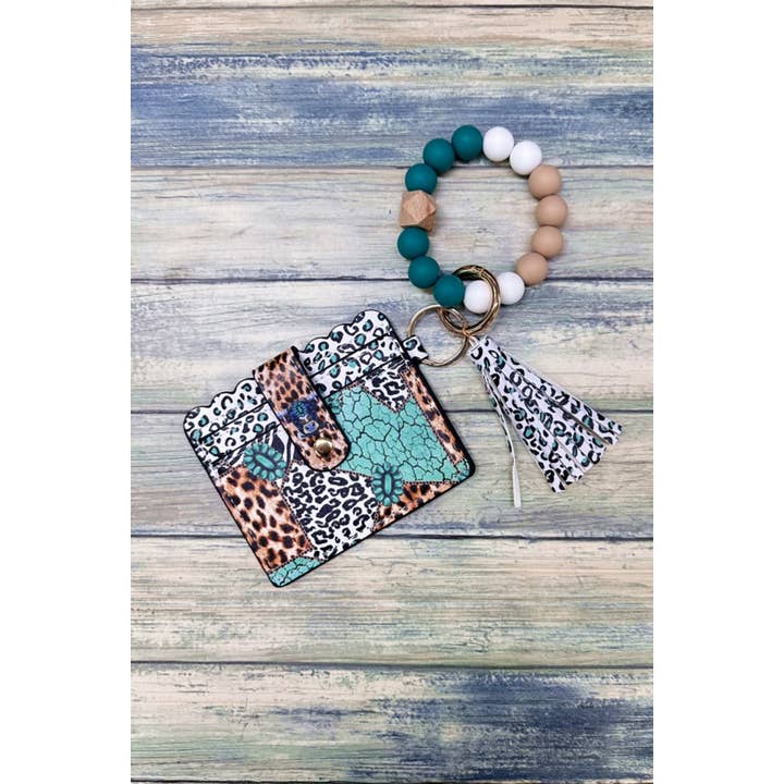 DESHENG ENTERPRISE - Wholesale Keychain Bracelet - SILICONE BEADED BRACELET CARD HOLDER KEYCHAIN