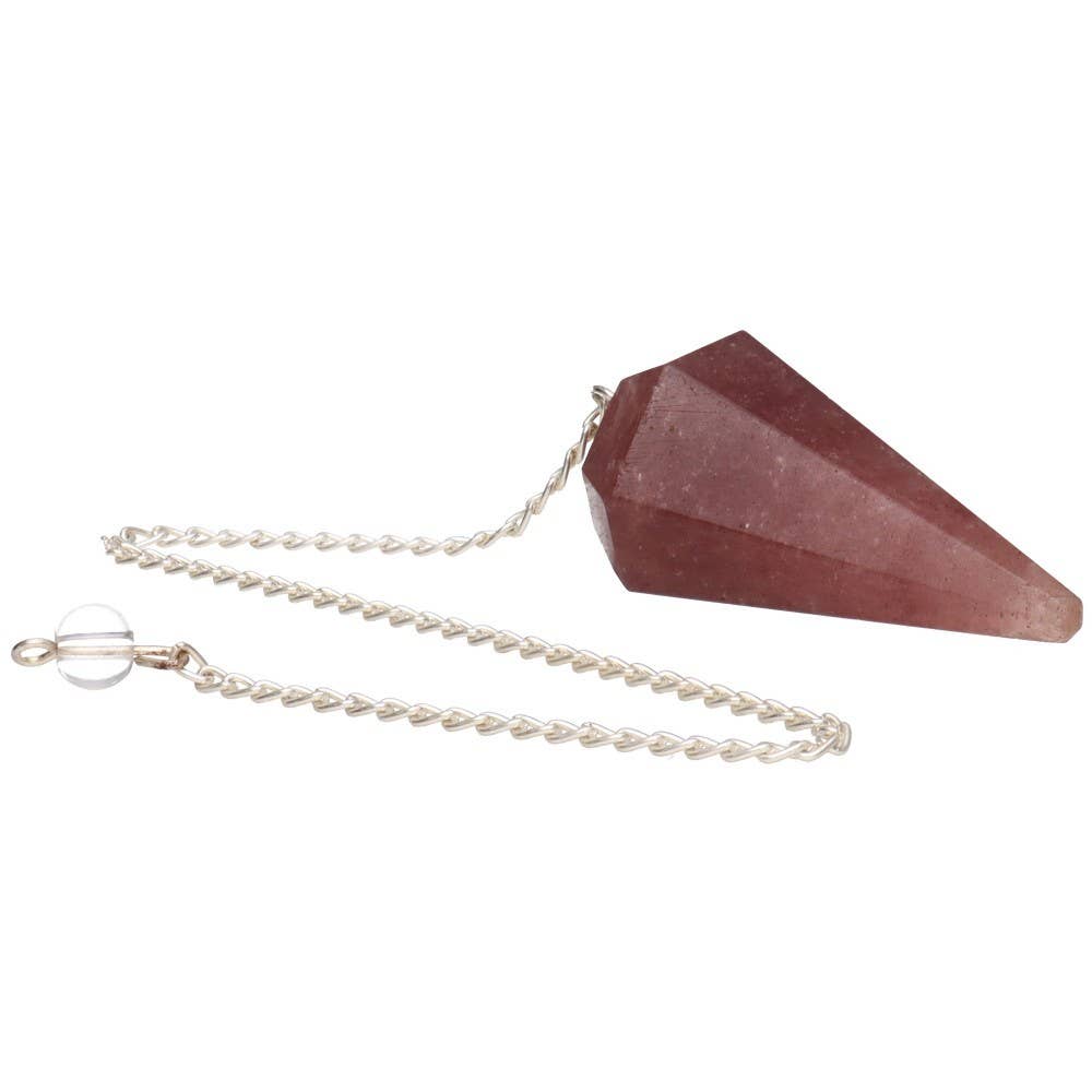 Vives de la Cortada S.L - Wholesale Spiritual Stone/Crystal - Faceted Strawberry Quartz Pendulum (FAC28)1