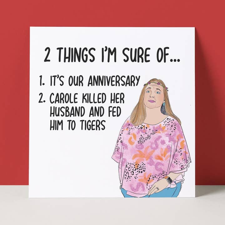 CAROLE BASKIN - TIGER KING - ANNIVERSARY CARD for wholesale by Pack a Punch Designs