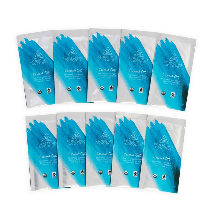 Conscious Coconut - Wholesale Oral supplement/vitamin - Organic Coconut Oil Packets (10 Individual Packets)1