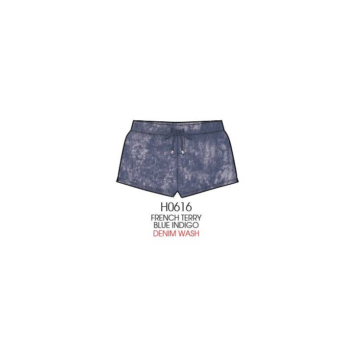 Paper Flower - Wholesale Shorts - Kids - Denim washed french terry tween short