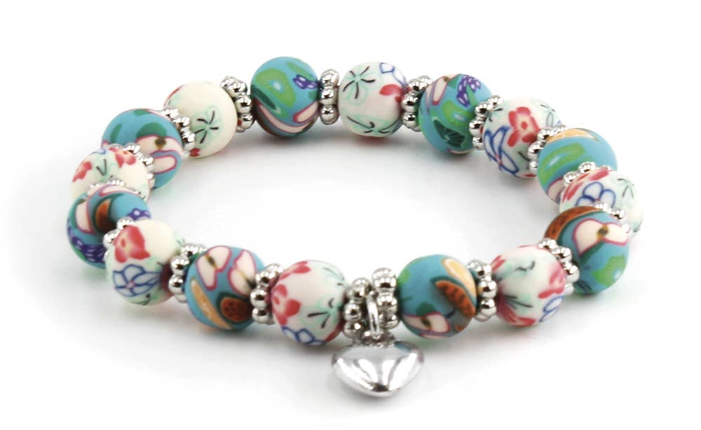 My Fun Colors - Wholesale Beaded Bracelet - Kids - Kids Clay Beaded Stretch Charm Bracelets  |  Fun Styles!16