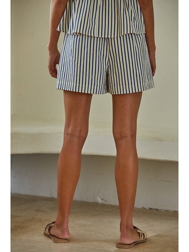 By Together - Wholesale Shorts - Women's - L8095 | Woven Polyester Viscose Cotton Striped Shorts 2