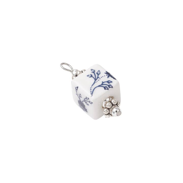 The Charm Bar Company - Wholesale Individual Charm/Pendant - Silver Blue Lotus Whisper Charm1