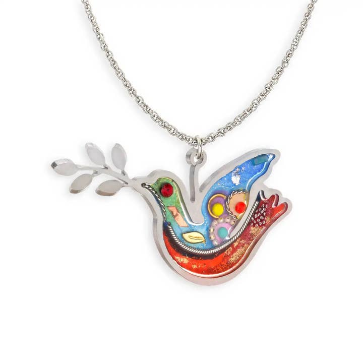 Seeka Turquoise Peace Dove Necklace for wholesale by Seeka Jewelry and Judaica