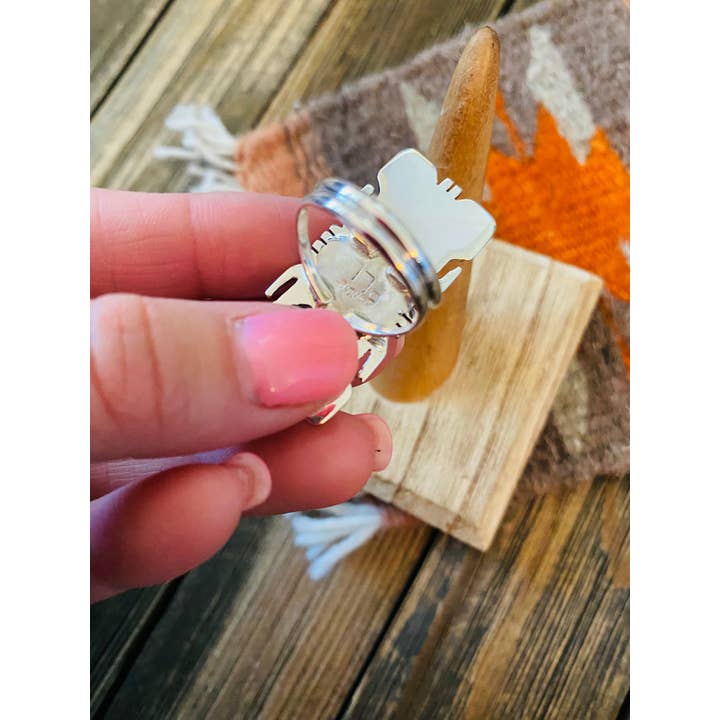 Nizhonitradersllc - Wholesale Cocktail/Statement Ring - Navajo Sterling Silver & Multi Stone Inlay Ring Size 7.75