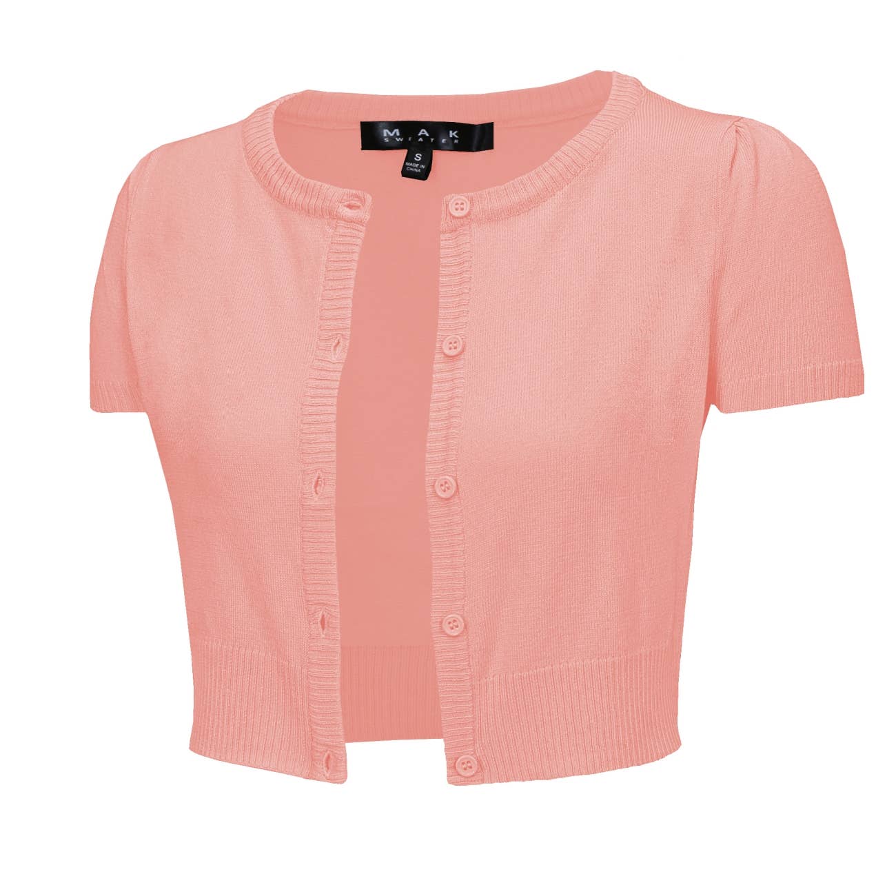 Mak - Vente Cardigan – femme - Cardigan court à col rond à manches courtes CB053624