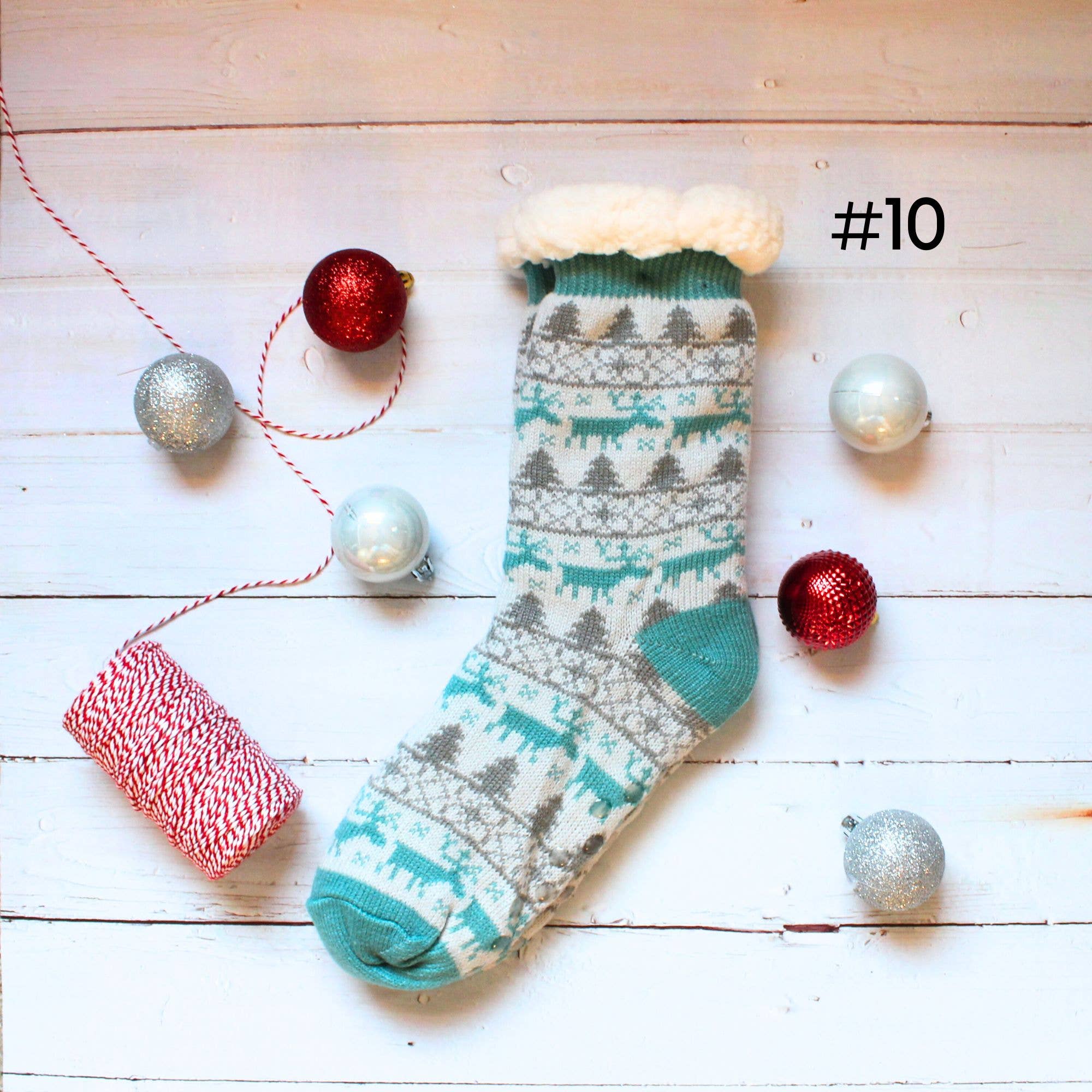 LUNA Nail Wraps – Engroshandel Strømper - Dame – Christmas Sherpa Strømper Fuzzy Cozy Vintersokker9