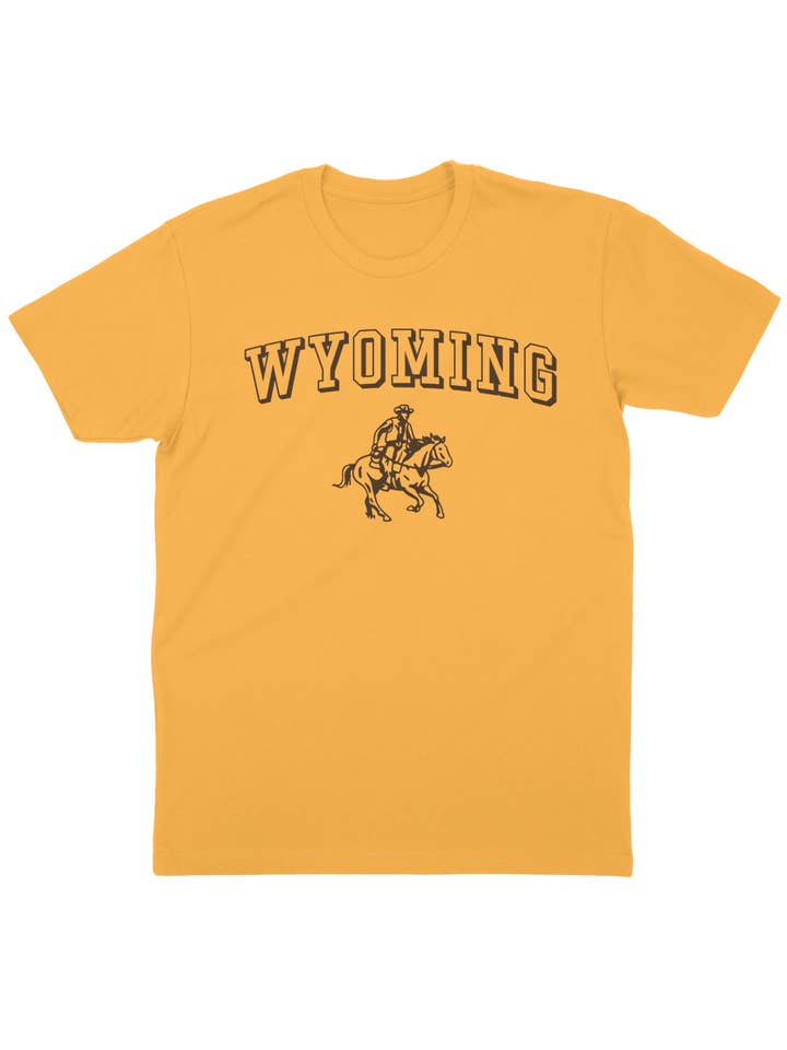 Wyoming Cowboy Adult Short Sleeve Shirt for wholesale by Buffalo Mountain Print + Supply